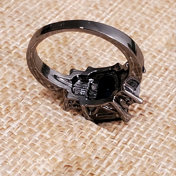 Black Gold Filled Sapphire Ring - Picture 5 of 8